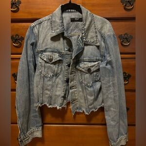 Able Women's Light Blue Distressed Denim Jacket